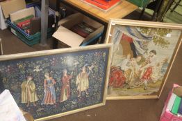 TWO FRAMED TAPESTRY'S