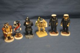 SIX ROBERT HARROP DOGGIE PEOPLE FIGURES TO INCLUDE HENRY 8TH, CAVALIER, ETC