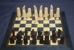 AN UNBOXED EGYPTIAN CHESS SET A/F