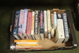 A TRAY OF MAINLY WWII BOOKS TO INCLUDE MANY ON CODE BREAKING (TRAY NOT INCLUDED)