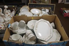 A TRAY OF ETERNAL BOW TEA AND DINNERWARE (TRAY NOT INCLUDED)