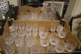 TWO TRAYS OF ASSORTED GLASSWARE (TRAYS NOT INCLUDED)