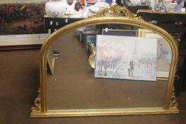 AN OVERMANTLE MIRROR 126 CM X 91 CM