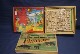 A BOXED BRICKPLAYER BUILDING KIT, together with a Chad Valley projector etc