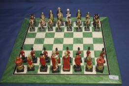 A UNBOXED AND UNPAINTED CHESS SET