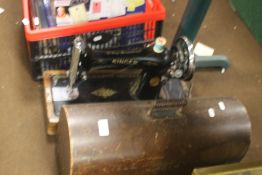 A CASED SINGER SEWING MACHINE