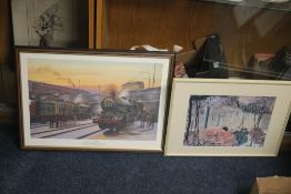 A FRAMED AND GLAZED PRINT 
