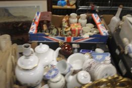 TWO TRAYS OF CERAMICS TO INCLUDE AN 1882 TO 1982 TANKARD (TRAYS NOT INCLUDED)