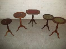 FIVE REPRODUCTION OCCASIONAL WINE TABLES