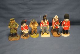 SIX ROBERT HARROP DOGGIE PEOPLE TO INCLUDE A WORLD WAR I OFFICER AND A WELSH TERRIER