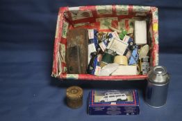 A BOX OF COLLECTABLE'S TO INCLUDE TOY VEHICLES, A PIPE ETC