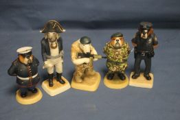 FIVE ROBERT HARROP DOGGIE PEOPLE TO INCLUDE A US MARINE, NEW YORK COP ETC