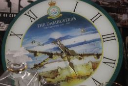 A TRAY OF MAINLY AVIATION INTEREST GLASSES, TANKARDS ETC