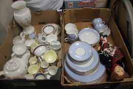TWO TRAYS OF CERAMICS TO INCLUDE AYNSLEY AND DOULTON (TRAYS NOT INCLUDED)