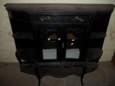 A MODIFIED EBONIZED PARLOUR CABINET