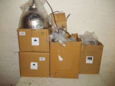 SIX BOXED AS NEW ORIENTAL STYLE PENDANT LIGHTS