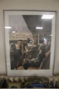 A FRAMED AND GLAZED SIMON PAINTER PRINT TITLED |RINGSIDE|