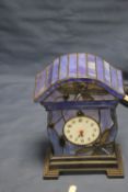 A MODERN TIFFANY STYLE CLOCK, LAMP