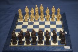 A BOXED STUDIO ANNE CARLTON UNPAINTED SHERLOCK HOLMES CHESS SET