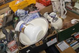 THREE TRAYS OF ASSORTED CERAMICS (TRAYS NOT INCLUDED)