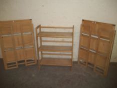 THREE FOLD AWAY BOOK SHELVES