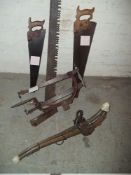 A QUANTITY OF ANTIQUE HAND TOOLS