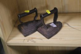 TWO ANTIQUE FLAT IRONS