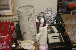 TWO TRAYS OF ASSORTED CERAMICS (TRAYS NOT INCLUDED)