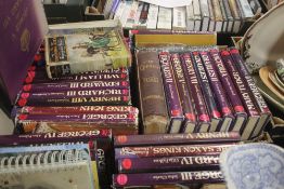 A TRAY OF ASSORTED BOOKS MAINLY ON MONARCHS (TRAY NOT INCLUDED)