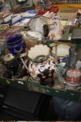 THREE TRAYS OF ASSORTED CERAMICS (TRAYS NOT INCLUDED)