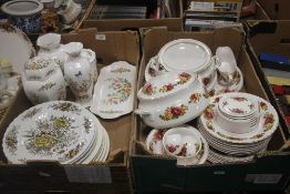 TWO TRAYS OF CERAMICS TO INCLUDE AYNSLEY (TRAYS NOT INCLUDED)