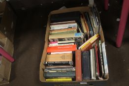 A TRAY OF MISCELLANEOUS BOOKS (TRAY NOT INCLUDED)