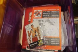 BOXING- A BOX OF NEWSPAPERS, SCRAPBOOK, AND OTHER EPHEMERA TO INCLUDE 1982 |THE BOXER| MAGAZINE