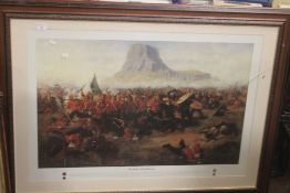 A FRAMED AND GLAZED PRINT TITLED |THE BATTLE OF ISANDHLWANA| 112 CM X 90 CMConditionReport:A CRACK