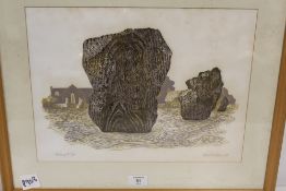 A LIMITED EDITION FRAMED AND GLAZED PRINT BY PETER WICKHAM, A DECOUPAGE ON BOARD 61 X 45.5 CM,