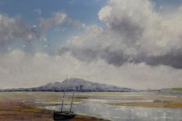LIONEL ROUSE (1911-1984). 'Holyhead Mountain'. Signed and titled lower left, oil on board, gilt