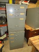TWO STEEL WORKSHOP CABINETS - H 72 C, W 49 CM, D 61 CM