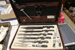A CASED SOLIGNEN CHEFS KNIFE SET