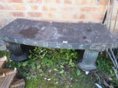 AN ORIENTAL STYLE CURVED CONCRETE BENCH L-119 CM