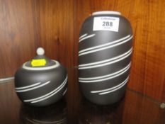 TWO PIECES WEDGWOOD BI-COLOUR MODERNIST CERAMICS TO INC AN VASE