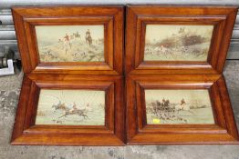 A QUANTITY OF ASSORTED PRINTS TO INCLUDE A SET OF FOUR FRAMED AND GLAZED HUNTING SCENE PRINTS