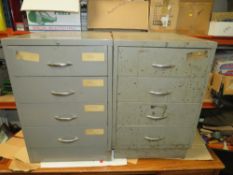 TWO STEEL WORKSHOP CABINETS - H 72 C, W 49 CM, D 61 CM