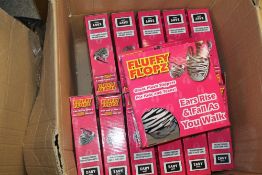TWELVE BOXED PAIRS OF 'FLUFFY FLOPS' PLUSH SLIPPERS
