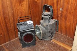 TWO VINTAGE RAILWAY LAMPS TO INCLUDE A 1952 S LHW LTD EXAMPLE