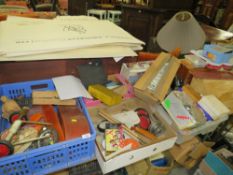 A LARGE QUANTITY OF MODEL AEROPLANE AND GLIDER ACCESSORIES AND PARTS, TOOLS ETC. TO INCLUDE A PINE