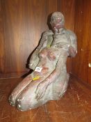 A VINTAGE MODERNIST POTTERY FIGURE GROUP 'THE LOVERS'