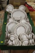 THREE TRAYS OF PARAGON MEADOWVALE CHINA TO INCLUDE TUREENS, TRIOS ETC.