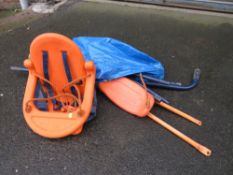 A TUBULAR FRAMED GARDEN SWING ( CONTENTS NOT CHECKED )