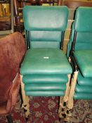 A SET OF FOUR MODERN LEATHER DINING CHAIRS