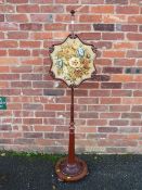 A VICTORIAN MAHOGANY POLE SCREEN